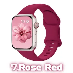 【Apple Watch 交換用バンド】シリコン スポーツバンド ⑦ローズレッド 全14色/全4サイズ展開 38 40 41 42 44 45 49mm対応 Series 1〜9 SE Ultra兼用 アップルウォッチ AppleWatch ベルト