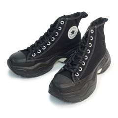 【新品】25.5～29.0cm コンバース CONVERSE スニーカー メンズ レディース ハイカット 厚底 オールスター (R) サージトレーナー HI ブラック/ブラック ALL STAR (R) SURGETRAINER HI
