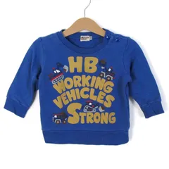 ミキハウス スウェット トレーナー トップス ホットビスケッツ ベビー 男の子用 80サイズ 青×茶×ベージュ MIKIHOUSE 【中古】