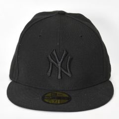 NEWERA ニューエラ 59FIFTY 7 1/2 59.6cm キャップ 帽子 ブラック NY ニューヨーク ヤンキース ブラック × ブラック 黒黒 NEW ERA MLB ロゴ 刺繍 13562246