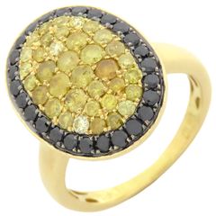 リング 指輪 イエローダイヤリング  K18YG ダイヤモンド イエローゴールド 18KT  7.5号【中古】
