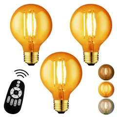 新品 LVWIT LED電球 フィラメント電球 E26口金 (消費電力6W) 60W形相当 720LM 調光 調色 リモコン付き エジソン電球 LEDランプ G80 茶色 レトロ電球 遠隔操作 昼光色 昼白色 電球色 常夜灯 広配光タイプ 90%省エネ 雰囲気