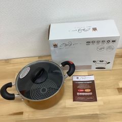 【未使用】両手鍋20cm ダイヤモンドコーティング　来栖けい キッチンシリーズ