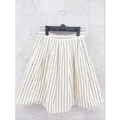 ◇ Apuweiser riche リバーシブル 膝丈 フレア スカート サイズ1 イエロー オフホワイト系 レディース P  【1002796613272】