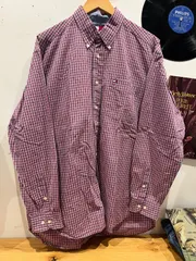 古着　チェックシャツ　TOMMY HILFIGER  red