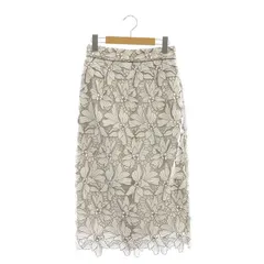 アプワイザーリッシェ Apuweiser-riche 配色大花レースタイトスカート ロング 1 グレー ホワイト /ES ■OS ■SH