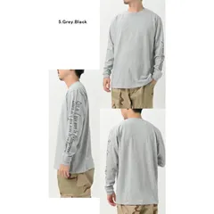 新品未使用 [75plus/05GBlack]メンズ腕ロゴ プリント スーパーヘビー長袖Ｔシャツ　黒　白　グレー