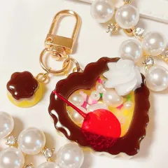 プリンパフェ◆ハートシェイカー フェイクスイーツ ホイップデコ 押しフルーツ チェリー 食品サンプル シェイカーキーホルダー シャカシャカキーホルダー チャーム ダブルハートシェイカー 名入れ ビーズ プレゼント レジン 生クリーム しぇりるのシェイカー