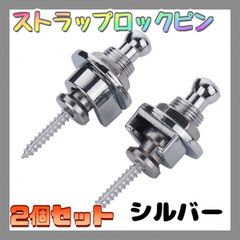 ロックピン シルバー 2個セット ギター ベース ストラップピン ねじ