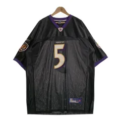 Reebok リーボック NFL ボルティモア・レイブンズ フラッコ 5 フットボールシャツ ゲーム メッシュ ブラック パープル Size 3XL 相当