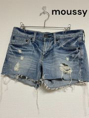 moussy【マウジー】ダメージデニムショートパンツ　Sサイズ