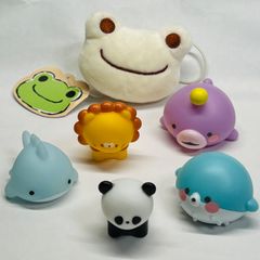 かえるのピクルス　ストラップ　ぬいぐるみ　ライオン　パンダ　お魚　おもちゃ　おもちゃセット