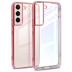 Samsung Galaxy S22 ケース クリア SC-51C SCG13 ギャラクシー s22 カバー 耐衝撃 薄型 米軍MIL規格 tpu 防塵 指紋防止 一体型 人気 傷・落下防止 ワイヤレス充電 （Color : Rose gold） 0