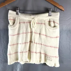  ジェラートピケ gelato pique ショートパンツ ルームウエア ボーダー ロゴ刺繡入り ホワイト系 Fサイズ 2025042000021