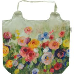 バッグ アーチストブルームシリーズ～クーラーエコバッグ～（シルビア ヴァシレバ「フラワーズ オン モスグリーン」） ゆうパケット  花柄 かわいい 華やか フラワー 小物 Lサイズ