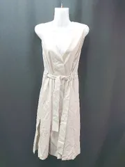 ◇ ◎ nano universe フロントボタン ストレッチ素材 カジュアル ロング ワンピース サイズ36 ベージュ レディース E  【1309250011217】