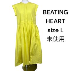 □ 未使用 BEATING HEART ビーティングハート ワンピース 袖なし ロング イエロー コットン100％ サイズ1 レディース S5T013