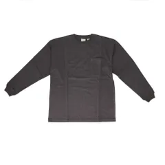 ☆ 02.CHARCOAL ☆ Lサイズ ☆ Goodwear 袖リブ ポケット付き BIG Tシャツ メンズ 長袖tシャツ BIGTシャツ 男性 ロングスリープ ポケット付 袖リブ 長袖Tシャツ 長そで 無地 シンプル ビッグシルエット ビッグＴシャツ