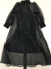 タグ付き美品 Acka 長袖ワンピース シースルー サイズ1 ブラック