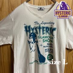 【古着】HYSTERIC GLAMOUR(ヒステリックグラマー)半袖Tシャツ L 白 ヒスガール 希少Vネック 木村拓哉
