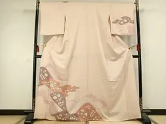 平和屋着物▽訪問着　単衣　絞り　辻が花　正絹　逸品　AABC0525fy