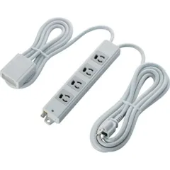 エレコム　ＲｏＨｓ準拠　抜け止め３Ｐ　４個口手元スイッチ　雷ガード　３ｍ　グレー