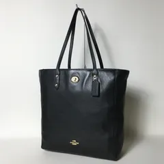 2508-267｜美品｜コーチ トートバッグ レザー ブラック ターンロック