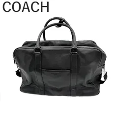 コーチ COACH ボストンバッグ レザー 無地 シンプル ロゴ 大容量 旅行 ブラック 黒