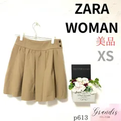 ★美品A★ ZARA WOMAN ザラウーマン ミニ丈 フレア サイドファスナー ベージュ 厚手 XS