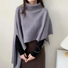 ポンチョ ストール レディース 大判 アシンメトリー ショール ケープコート ニット ゆったり 防寒 厚手 アウター トップス 無地 長袖 秋物 冬物 通勤 通学 シンプル おしゃれ カジュアル 可愛い ファッション junjia12