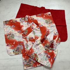 七五三 アンティーク着物、被布、作り帯の3点セット レトロ