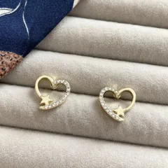 ピアス ハート ゴールド ストーン 星 スター ジュエリー パーティー 飲み会 結婚式 二次会 デート 卒業式 入学式 おしゃれ 普段使い