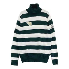 サイズ：1 PEARLY GATES パーリーゲイツ  タートルネック 長袖ニットセーター ボーダー柄 グリーン系 [240101425809] ゴルフウェア レディース ストスト
