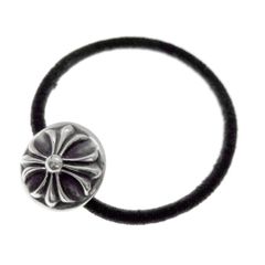 クロムハーツ CHROME HEARTS 【 HAIRBAND CH PLUS 】 オールド クロス ボール ボタン ヘアゴム コンチョ ブレスレット　35898