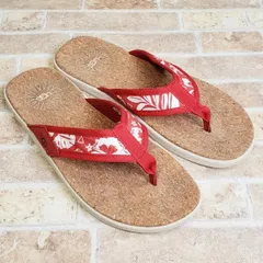 アグ UGG ☆ 総柄 キャンバス トングサンダル ビーチサンダル 26 コルク