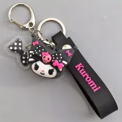 【中古】キーホルダー クロミ(笑顔) ラバーマスコットキーホルダー 「Happyくじ My Melody ＆ Kuromi 50th＆20th Anniversaries」 C賞