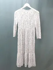 ◇ ◎ Kaene 総レース バックジップ 花柄 結婚式 二次会 長袖 ロング丈 ワンピース 表記なし ピンクベージュ レディース E 【1309040034280】