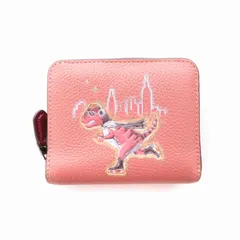 COACH ピンク 恐竜デザイン 二つ折り財布