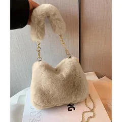 【美品・未使用新品】ファーバッグ チェーンショルダーバッグ