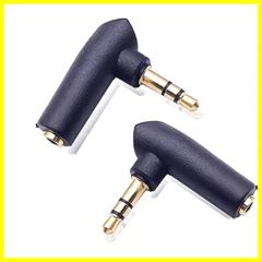 【迅速発送】3極 金メッキ 90度 ミニジャックイヤホン接続角度 Lタイプ 3.5 mm 2 個セット ステレオ二チャンネルオーディオコネクタ PCduoduo