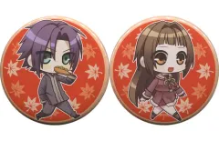 【中古】バッジ・ピンズ(キャラクター) [単品] 鴉取真弘＆春日珠紀 描きおろしちびキャラ缶バッジ2個セット 「PS Vitaソフト 緋色の欠片 ～おもいいろの記憶～ 限定版 ステラセット」 同梱特典