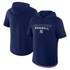 【送料無料】 ファナティクス メンズ Tシャツ トップス Men's Fanatics Navy New York Yankees Clubhouse Optimal Play Raglan Short Sleeve Pullover Hoodie Ynk N