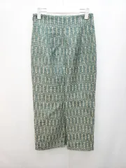 ◇ SENSE OF PLACE センス オブ カジュアル スリット ロング タイト スカート サイズF グリーン ベージュ レディース P  【1404040004193】