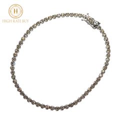 【未使用品】テニスブレスレット K18WG 750 ホワイトゴールド ダイヤモンド 2.00ct 2.0ct 2ct 64石 レディース メンズ ジュエリー アクセサリー ダイヤブレス ダイヤモンドブレス