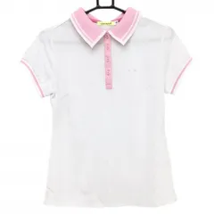 ★値下げ★【超美品】ビバハート 半袖ポロシャツ 白×ピンク ロゴプリント レディース 40(M) ゴルフウェア VIVA HEART