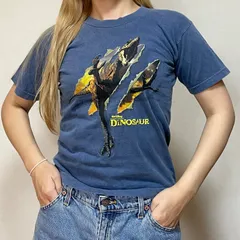 2000's Walt Disney DINOSAUR Tシャツ　古着　ディズニー　恐竜　映画　ダイナソー　ネイビー
