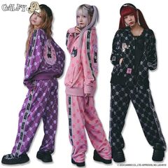 クロミ × ガルフィー コラボ ドクロだらけセットアップ クロミちゃん KUROMI GALFY サンリオ 144000 セットアップ SETUP 上下セット 闇系 闇属性 地雷系 24AW