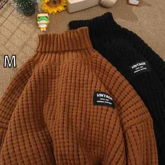 [M]秋冬 メンズ  服 シンプル ファッション オシャレ 大人 かっこいい 大きいサイズ ストリート 紳士服 ワッフル タートルネック セーター 冬 レトロ 厚手 カジュアル