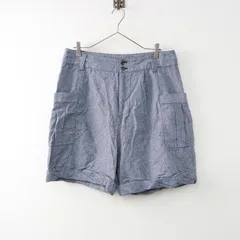 大きいサイズ アズノウアズ オオラカ AS KNOW AS olaca リネンコットン シャンブレーショートカーゴパンツ 15/ネイビー【2400014090963】