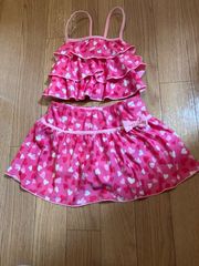 水着　女の子　セパレート　ハート　リボン　フリル　120